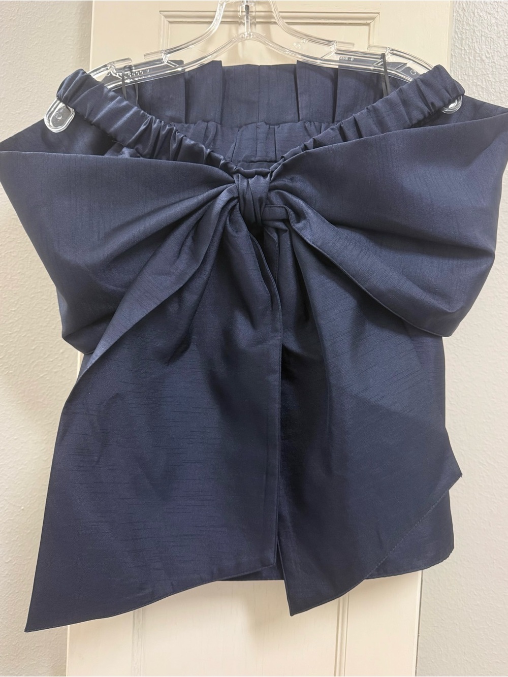 Fate Navy Bow-Front Mini Skirt